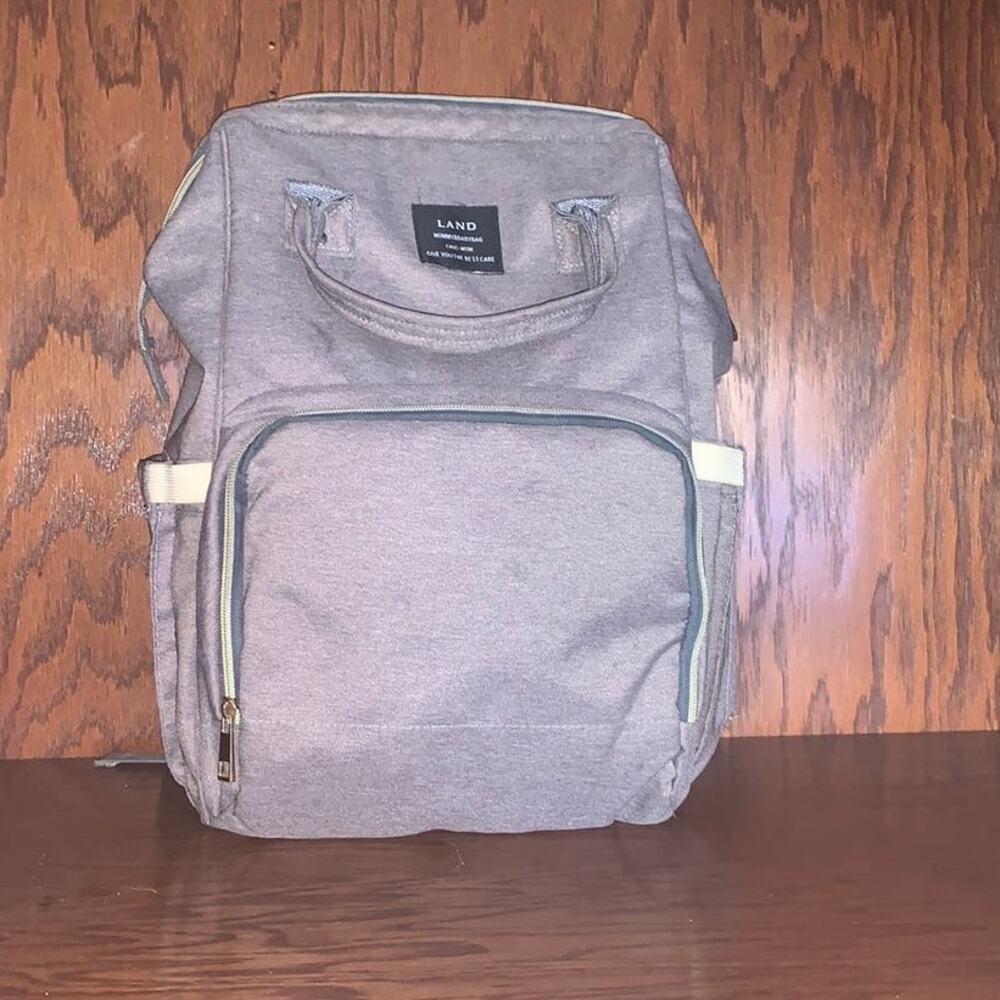 Diaper Bag Backpack Gray Multi-Pocket Baby Travel Backpack